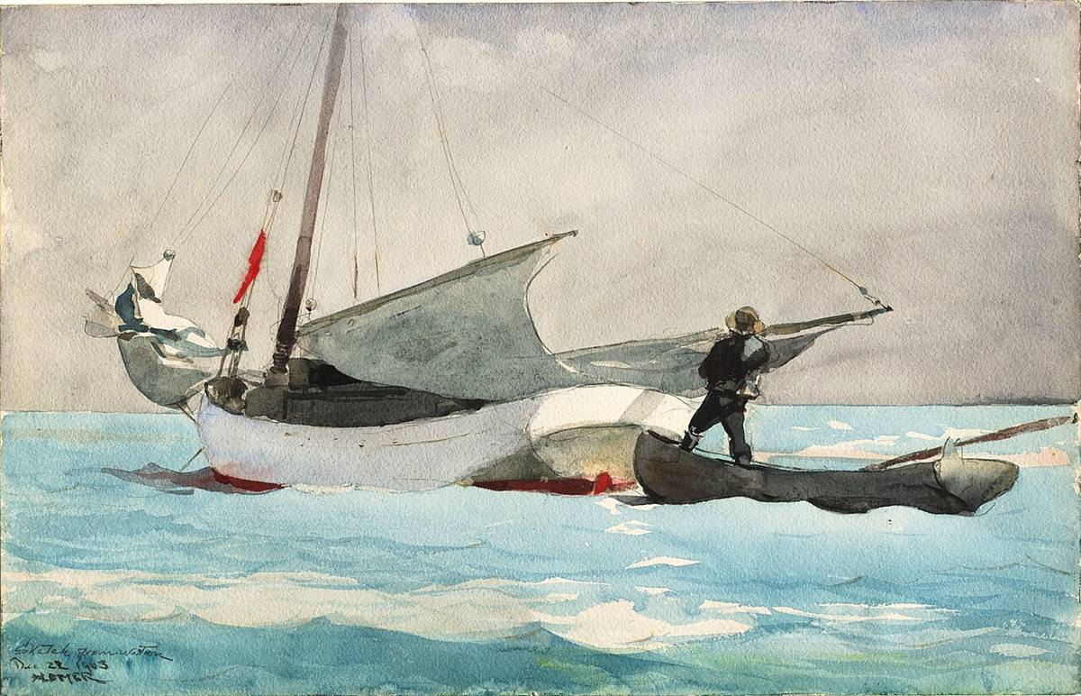 Stowing Sail by Winslow Homer